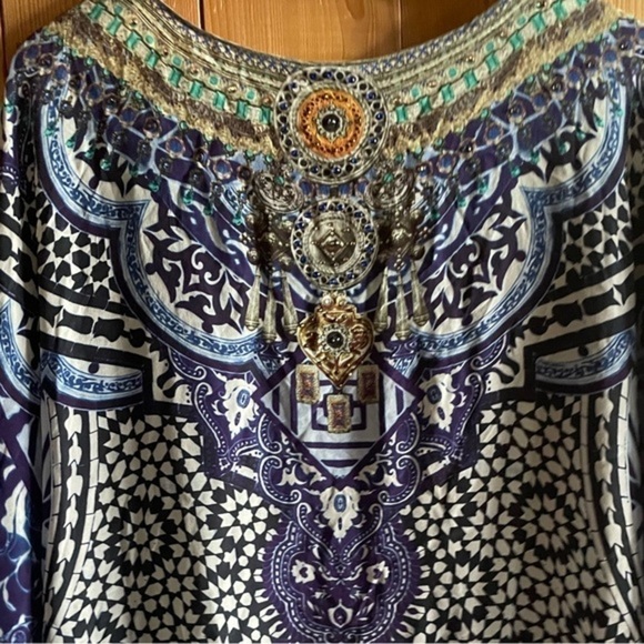 Camilla Kaftan Silk Cover up Dress jeweled embellished O/S - Picture 5 of 11
